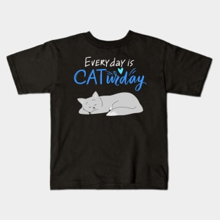 Everyday Is Caturday Quote For Cat Lovers Kids T-Shirt
